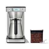 12-Cup Coffee Maker with Podless Single-Serve Function & Steel Coffee POP Container (1.7 Qt) with Scoop Bundle M4