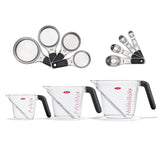 3 Piece Angled Measuring Cup Set & Stainless Steel Measuring Cups and Spoons Set Bundle T4