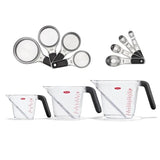 3 Piece Angled Measuring Cup Set & Stainless Steel Measuring Cups and Spoons Set Bundle T4