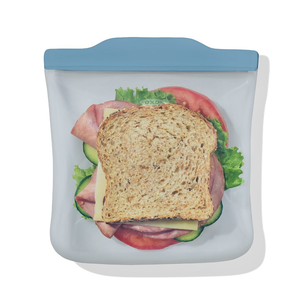 Silicone Reusable Bag  Sandwich (28 oz) - Ocean Blue U5
