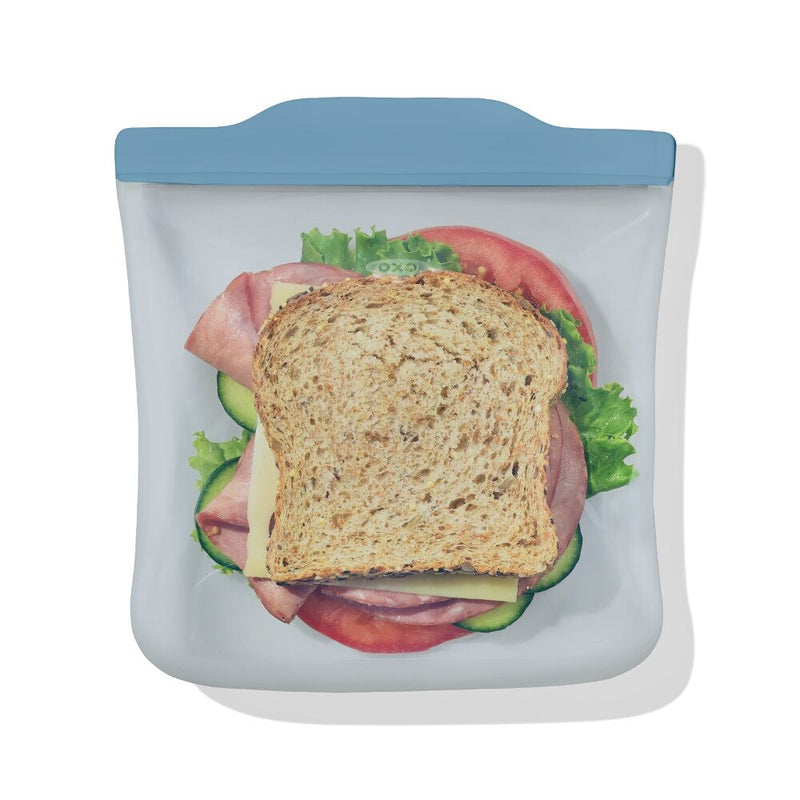 Silicone Reusable Bag  Sandwich (28 oz) - Ocean Blue U5