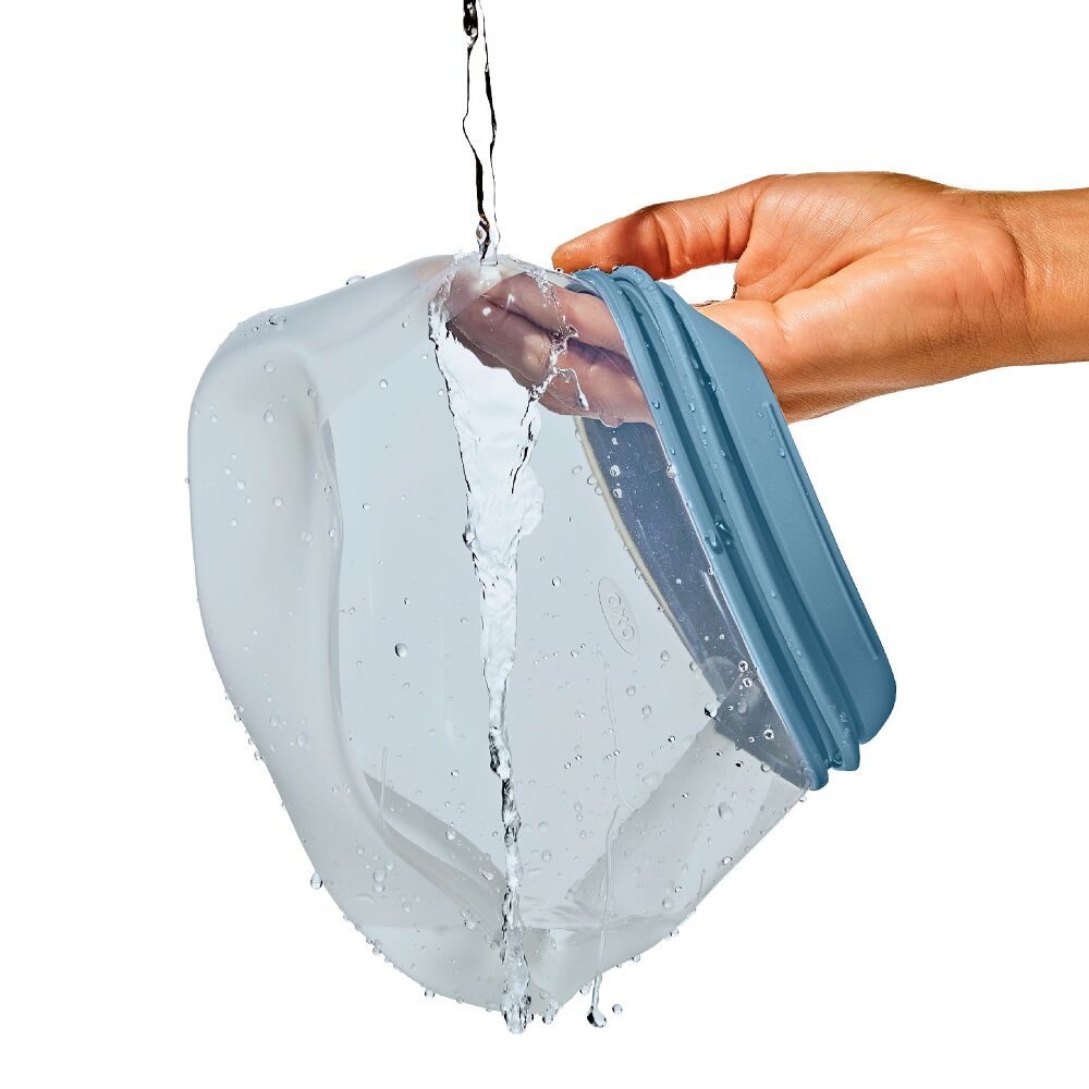 Silicone Reusable Bag  Stand-Up Half Gallon (64 oz) - Ocean Blue W1