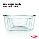 8 Piece Smart Seal Glass Round Container Set U3