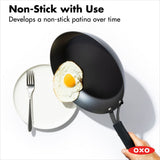 Carbon Steel Obsidian Series 8-Inch Frypan with Silicone Sleeve I8