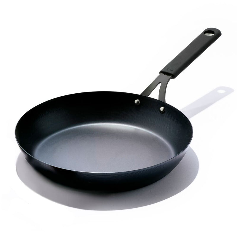 OXO Carbon Steel Obsidian Series 12-Inch Frypan with Silicone Sleeve V2