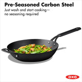 Carbon Steel Obsidian Series 12-Inch Wok with Silicone Sleeve G3