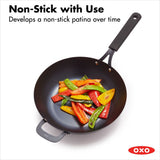 Carbon Steel Obsidian Series 12-Inch Wok with Silicone Sleeve G3