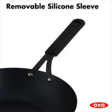 Carbon Steel Obsidian Series 12-Inch Wok with Silicone Sleeve G3