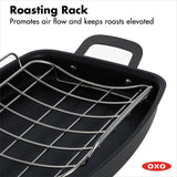 Carbon Steel Obsidian Series Roaster with Rack T6