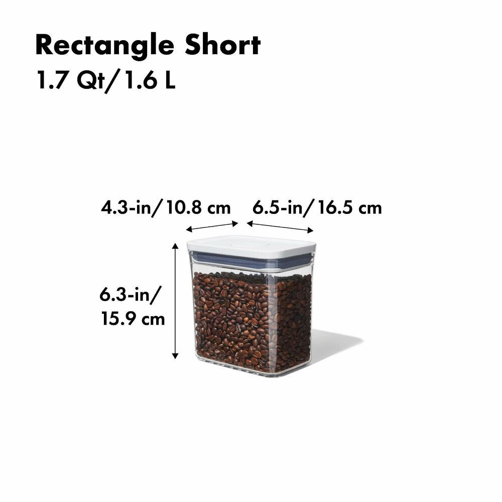 POP Container - Rectangle Short (1.7 Qt/1.6 L) - Matte Black W7
