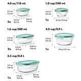 16 Piece Glass Smart Seal Everyday Container Set C9