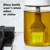 Glass Oil Bottle and Silicone Brush Set Q9