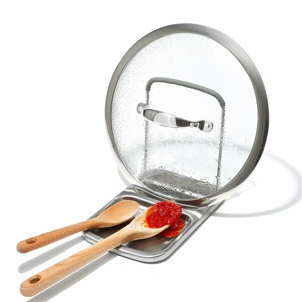 Stainless Steel Spoon Rest with Lid Holder A7