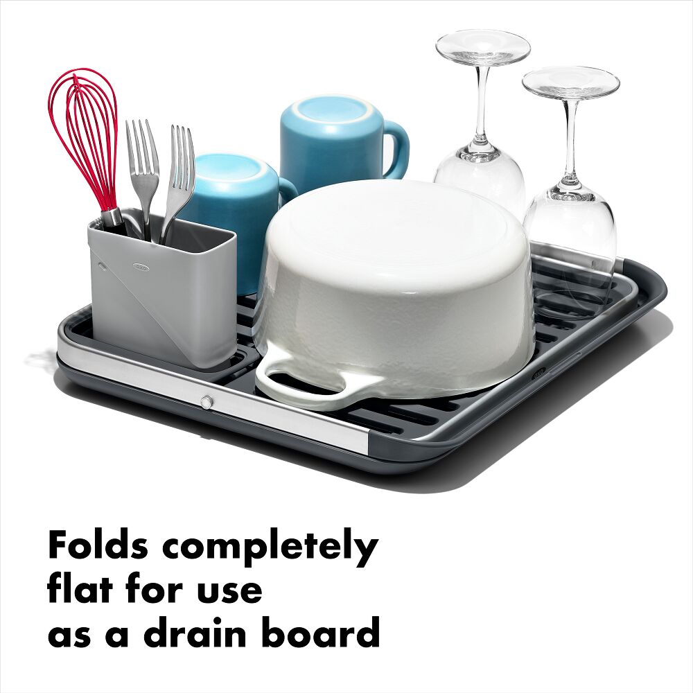 OXO Good Grips Aluminum Fold Flat Dish Rack T7