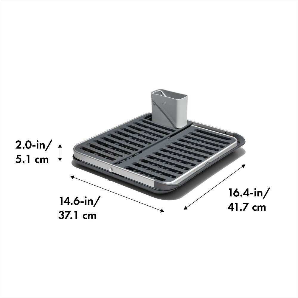 OXO Good Grips Aluminum Fold Flat Dish Rack T7