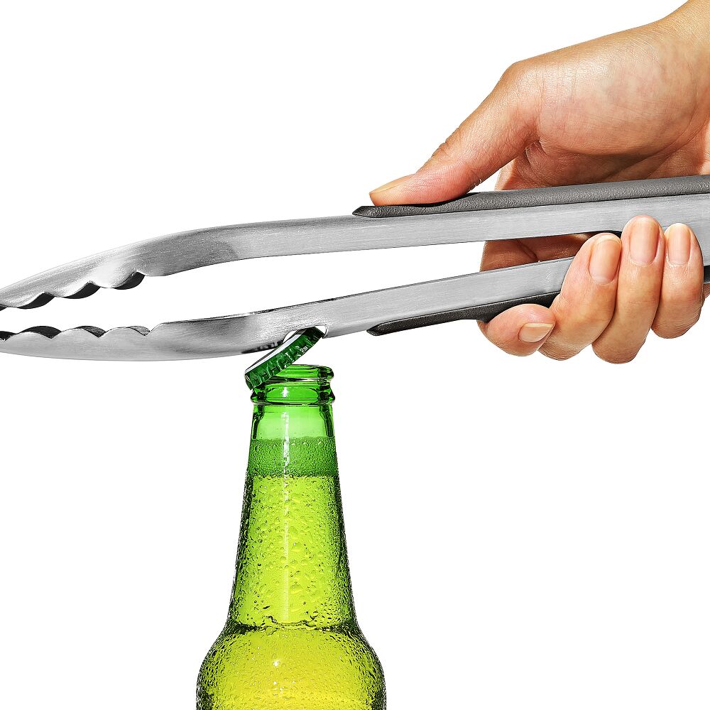 OXO Outdoor 10.5in Camp Stove Tongs with Bottle Opener N3