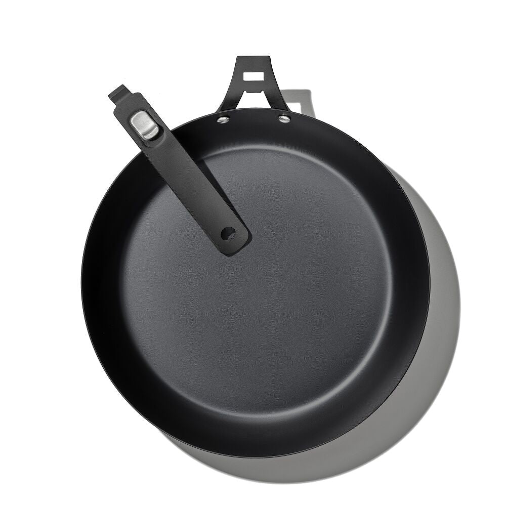 Outdoor 12-inch Carbon Steel Pan with Removable Handle J1