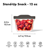 Outdoor Silicone Reusable Stand Up Snack Bag (12 oz) B9