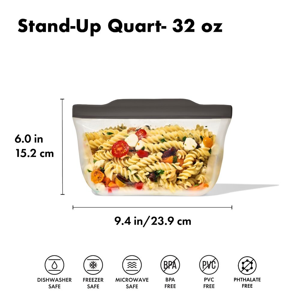Outdoor Silicone Reusable Stand Up Bag Quart (32 oz) Y9
