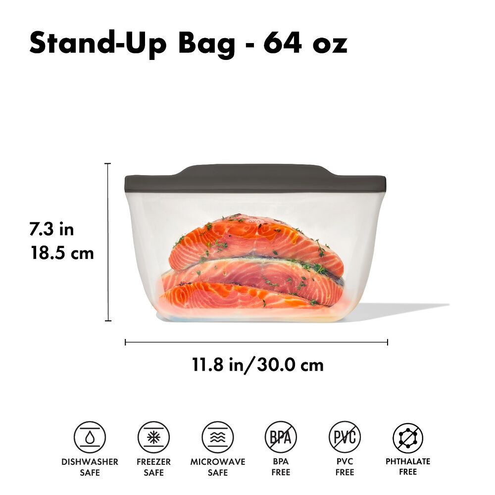 Outdoor Silicone Reusable Stand Up Bag Half Gallon (64 oz) F4