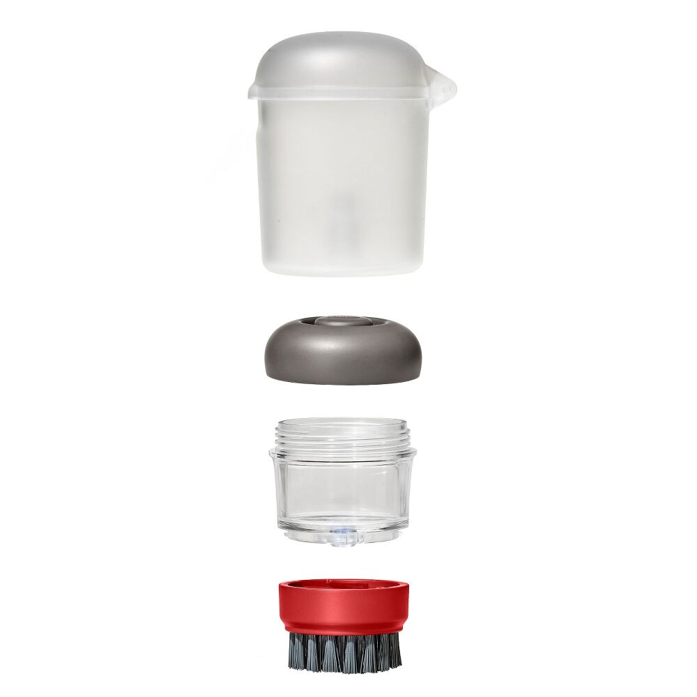 Outdoor Soap Dispensing Dish Brush with Storage Case I7