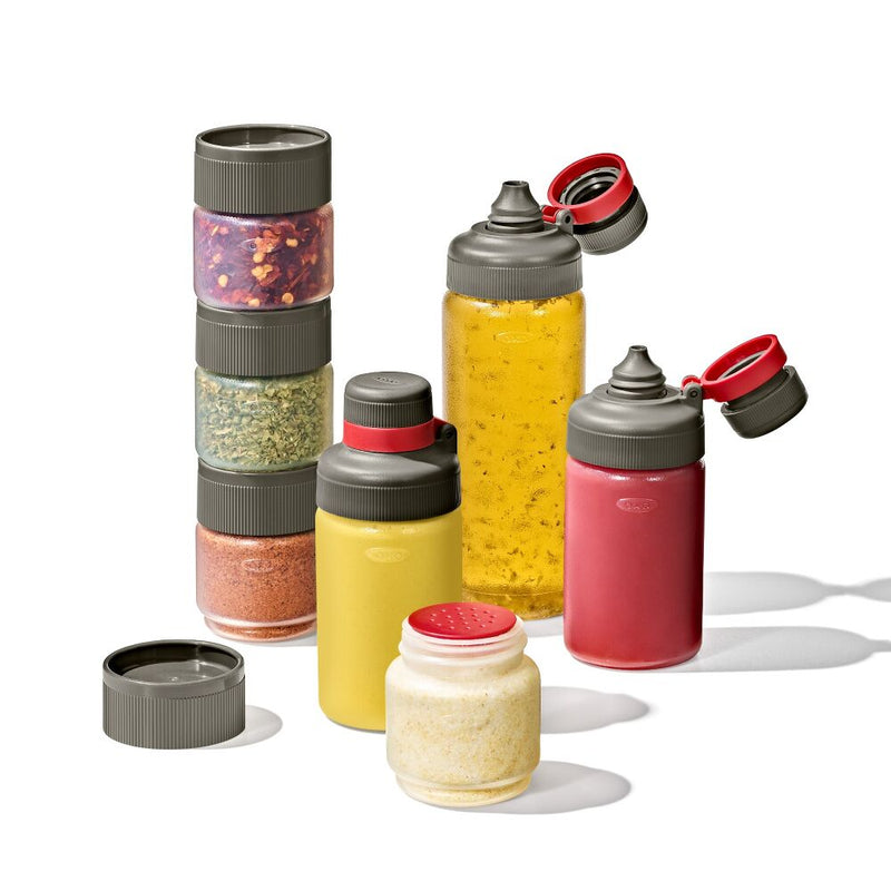 Outdoor 7-Piece Spice Shaker & Squeeze Bottle Set S6