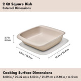 2 Qt Square Stoneware Baking Dish F1