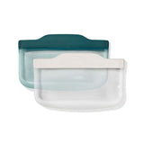 Silicone Reusable Bag -  4 Piece Lunch Set - Oat/Lagoon D5