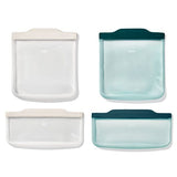Silicone Reusable Bag -  4 Piece Lunch Set - Oat/Lagoon D5
