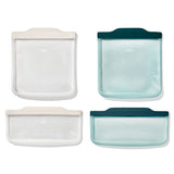 Silicone Reusable Bag -  4 Piece Lunch Set - Oat/Lagoon D5