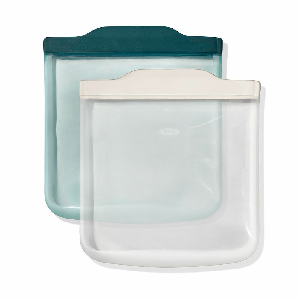 Silicone Reusable Bag -  4 Piece Lunch Set - Oat/Lagoon D5