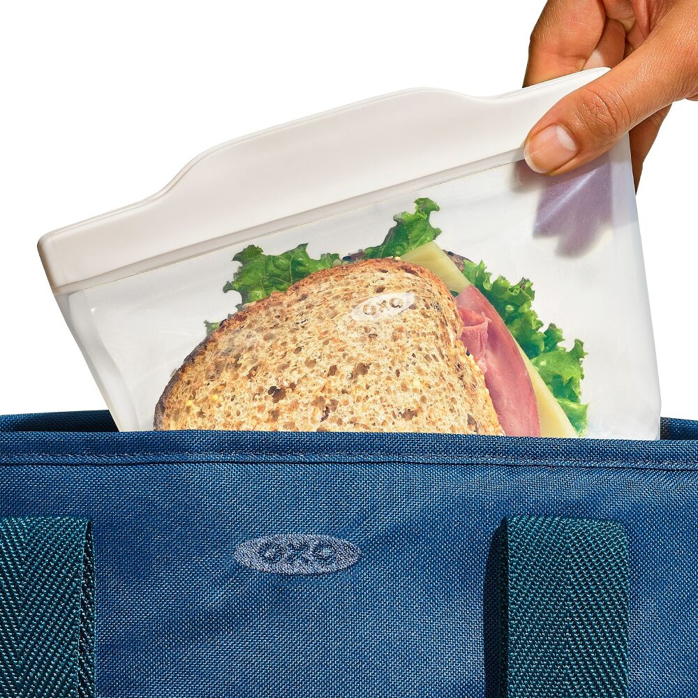 Silicone Reusable Bag - 4 Piece Starter Set - Oat/Lagoon V4