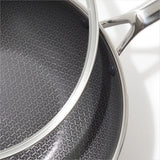 Trident Hybrid Non-Stick Stainless Steel 5 Qt Wok with Lid D1