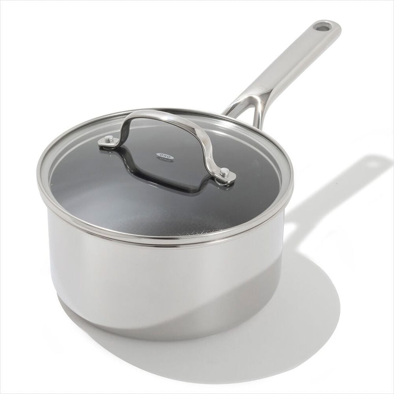 Trident Hybrid Non-Stick Stainless Steel 2.5 Qt Saucepan with Lid W6