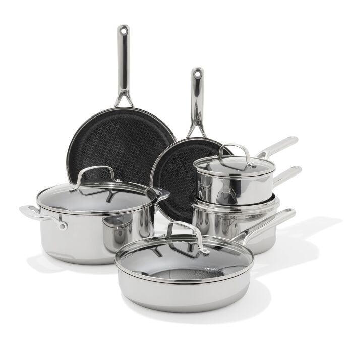 Trident Hybrid Non-Stick Stainless Steel 10-Piece Set S6