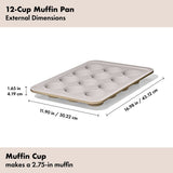 Non-Stick Pro Ceramic Coated Metal Bakeware 12 Cup Muffin Pan J7