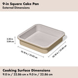 Non-Stick Pro Ceramic Coated Metal Bakeware 9” Square Cake Pan R8