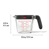 2 Cup Glass Measuring Cup with Lid W0