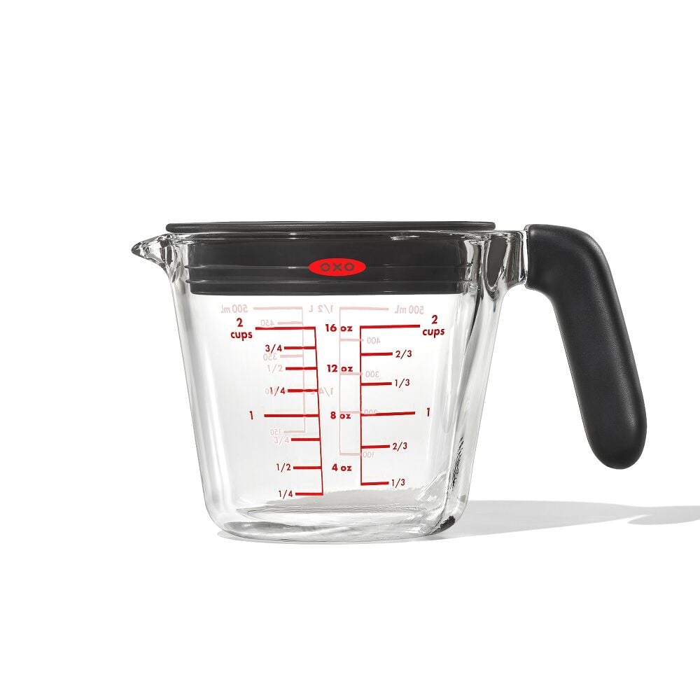2 Cup Glass Measuring Cup with Lid W0