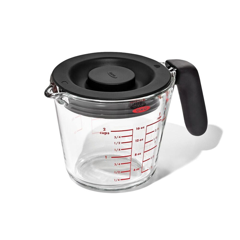 2 Cup Glass Measuring Cup with Lid W0