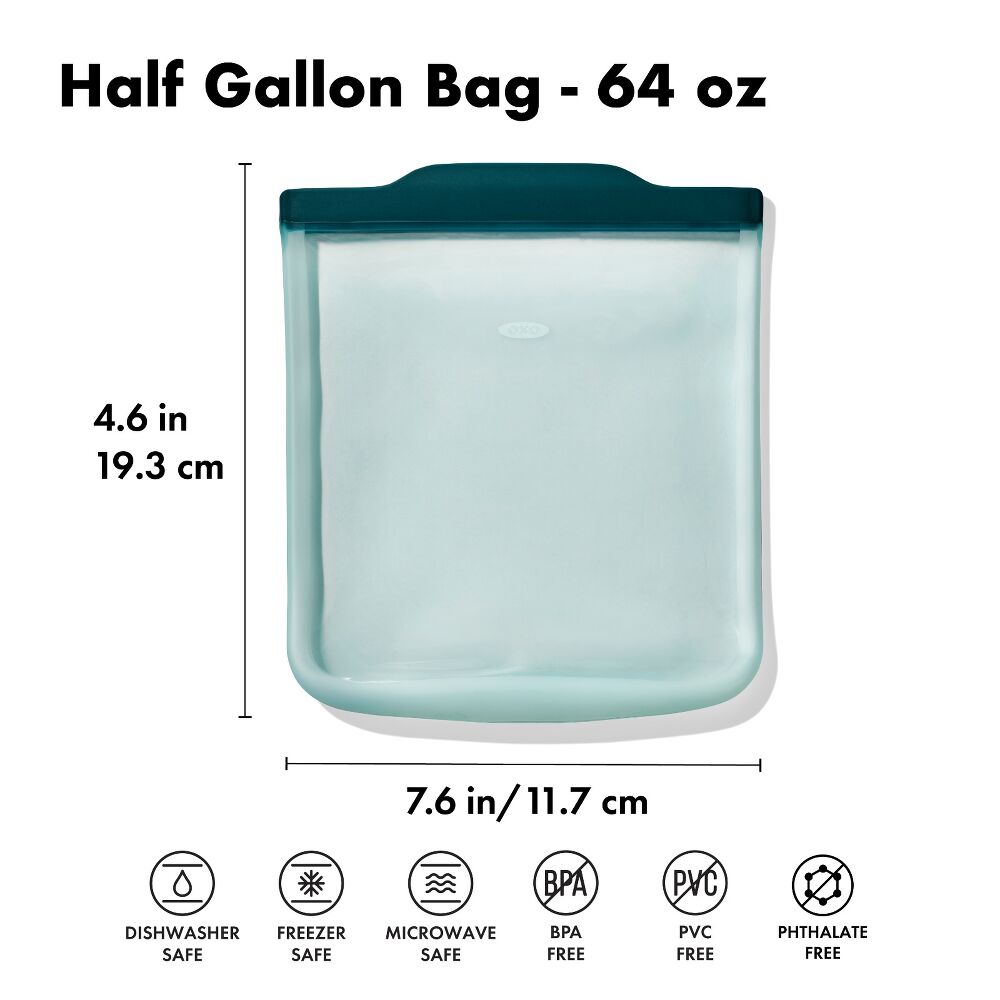 Silicone Reusable Bag - Half Gallon Bag (64 oz) - Lagoon Q5