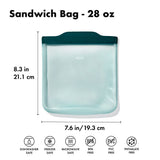 Silicone Reusable Bag - Sandwich Bag (28 oz) - Lagoon D3