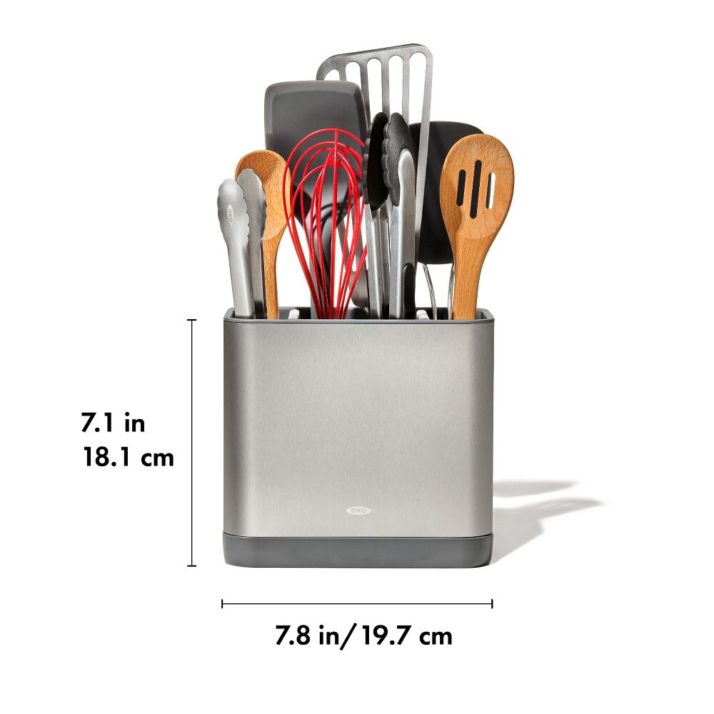 Adjustable Stainless Steel Utensil Holder - Large D4