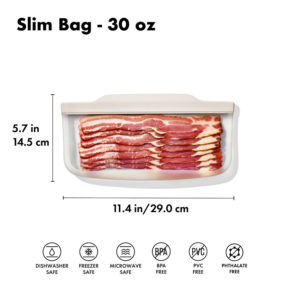 Silicone Reusable Bag - Slim Bag (20 oz) - Oat W7