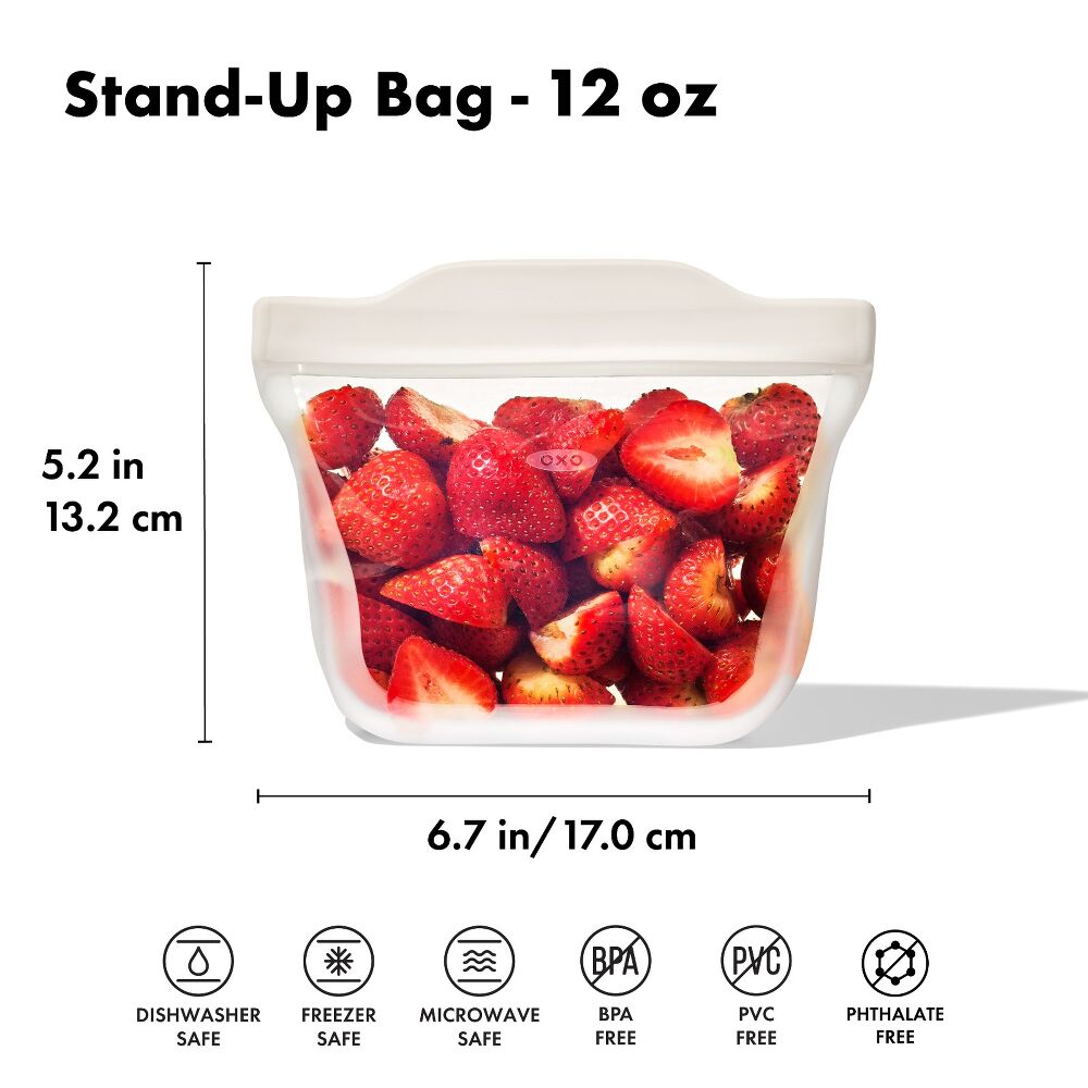 Silicone Reusable Bag - Stand-Up Snack (12 oz) – Oat Z8