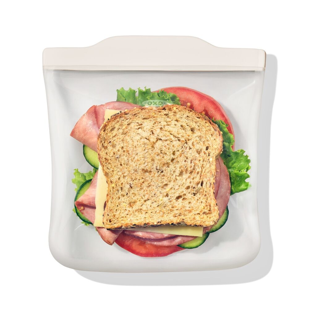 Silicone Reusable Bag - Sandwich Bag (28 oz) - Oat R1