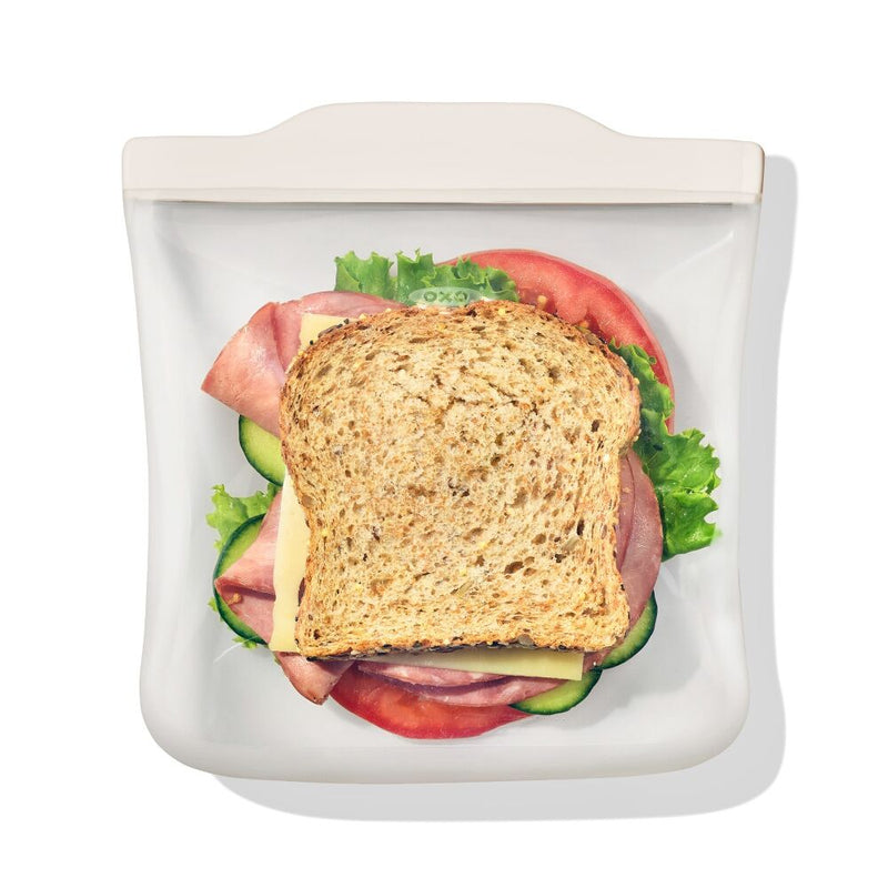 Silicone Reusable Bag - Sandwich Bag (28 oz) - Oat R1