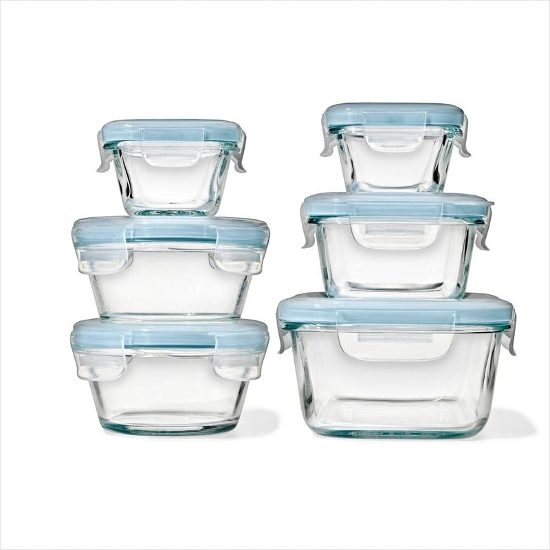 12-Piece Smart Seal Glass Container Set - Arctic Blue M7