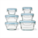 12-Piece Smart Seal Glass Container Set - Arctic Blue H6
