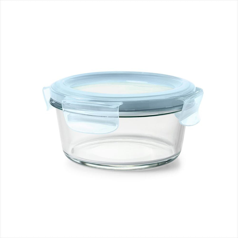 Smart Seal 2-Cup Glass Round Container - Arctic Blue L9